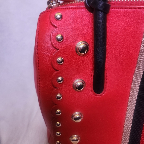 Kate Spade Madison Avenue Stewart Red Carpet Leather Studded Mega Lane Rare Bag - Picture 4 of 16